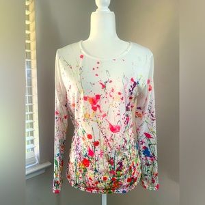 Multicolor Top Size Large Long Sleeve